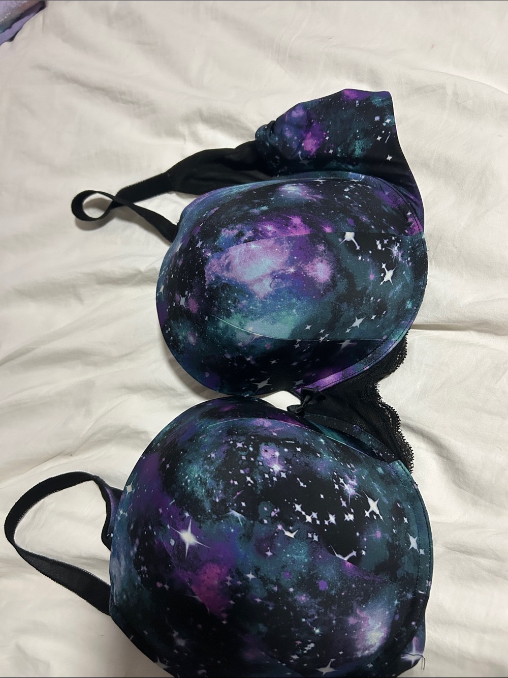 torrid Galaxy Print Underwire Bra in Black, Purple, Teal